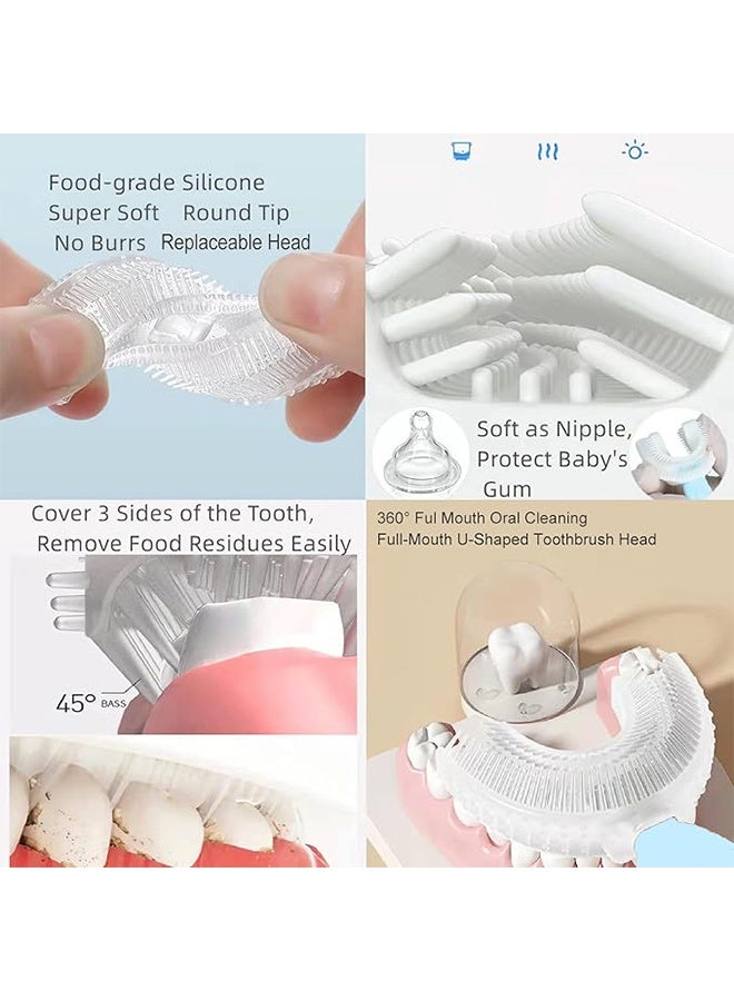 2 PiecesToddler Children 360 U Shaped Toothbrush Kid Age 2-6&2-4&4-7&6-8 Yr All Rounded Teeth Brush Head Pack, Easy Circular Wide 3 Side Foam Manual Boy Girl Full Whole Mouth Guard Cepillo Dental Para Nios - Image 5